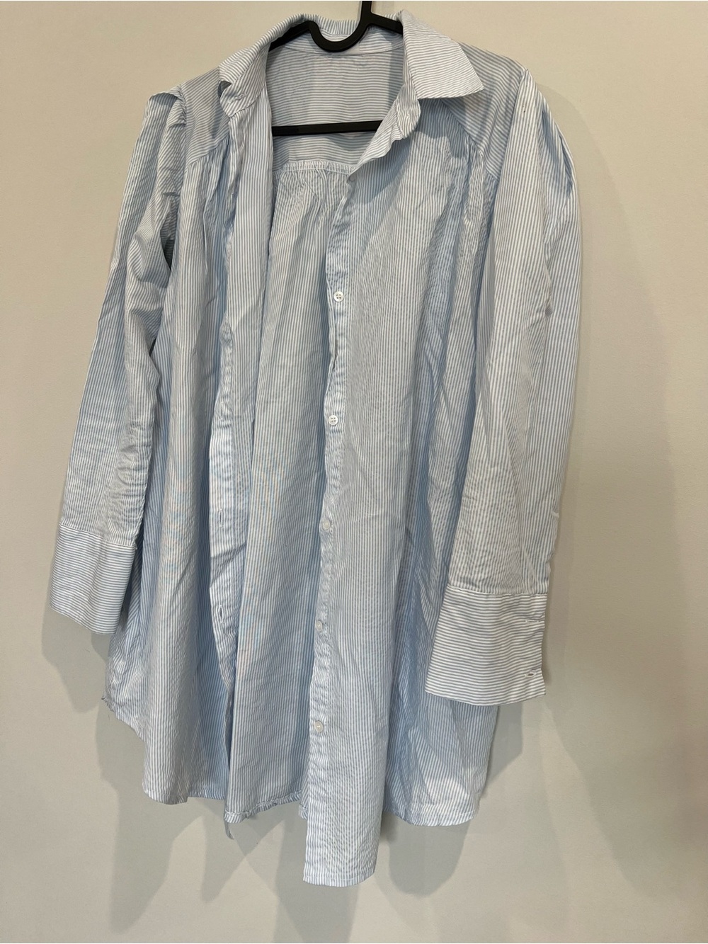 Light Blue Pinstripe Button-Up Shirt